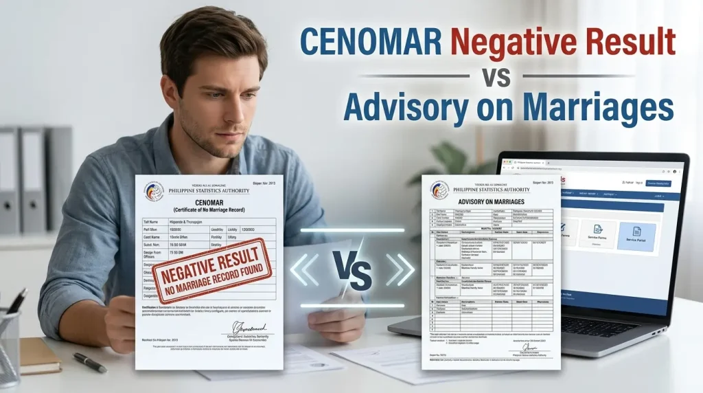 CENOMAR Negative Result vs Advisory on Marriages