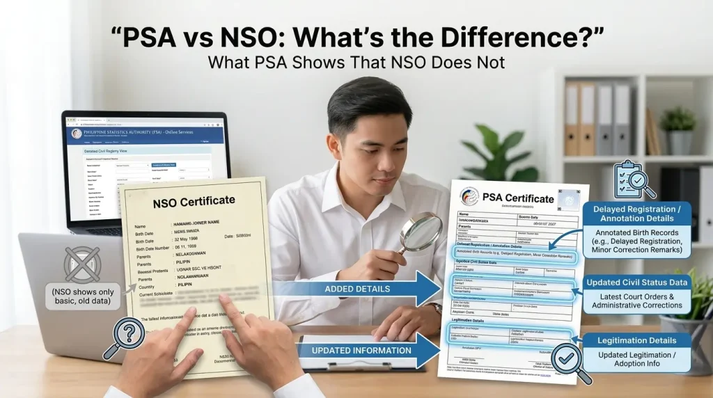 What PSA says that NSO does not